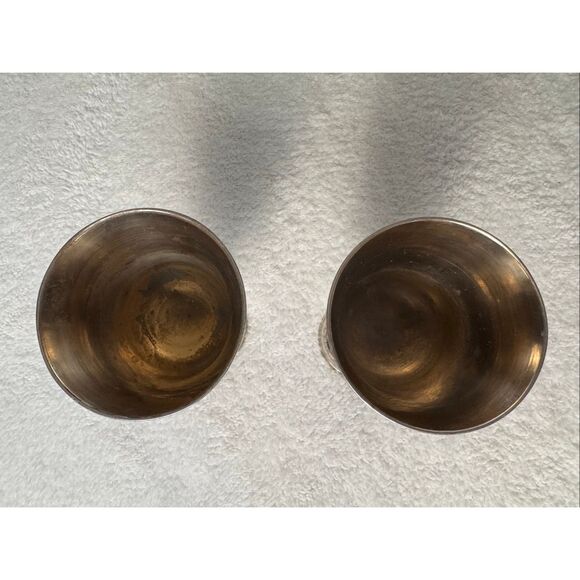 WORLD GIFT ZY INDIA Silver Plated Brass With Etched Design Set Of 2 Goblets - Picture 11 of 14